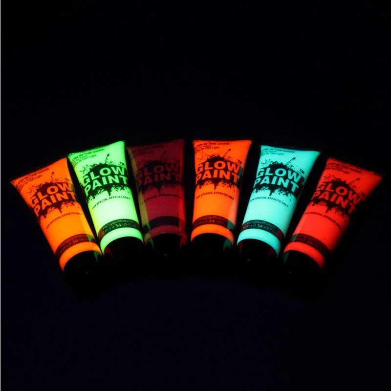 Светящаяся краска для лица вечерние ринки в темноте макияж фестиваль клуб