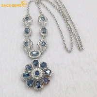 sace gems 100 925 sterling silver sapphire pendant necklace for women sparkling the wedding party fine jewelry holiday gift