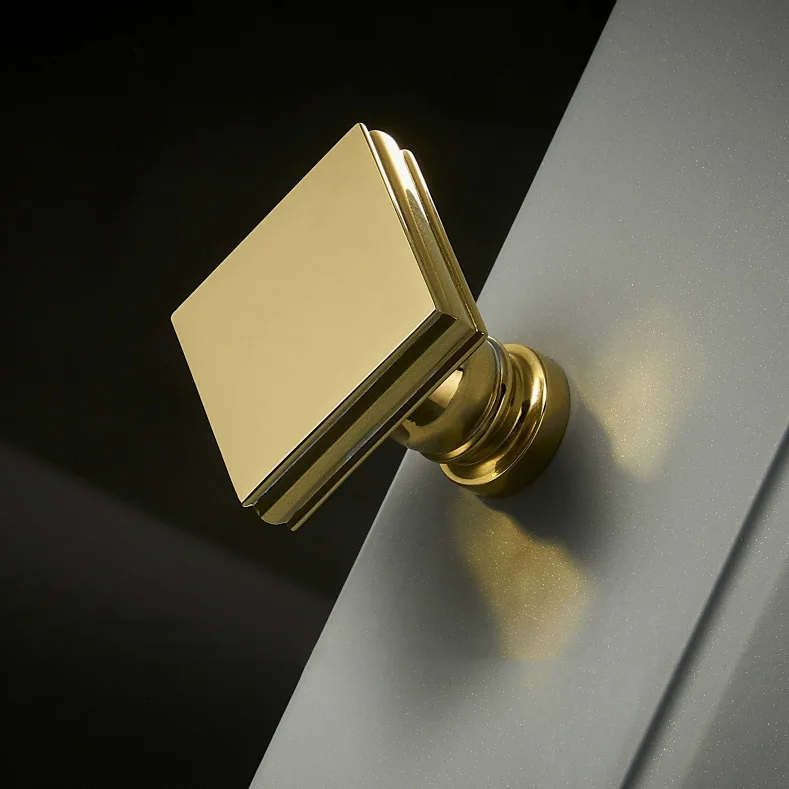 Pvd Золотая квадратная ручка латунная для кухонного шкафа выдвижного ящика