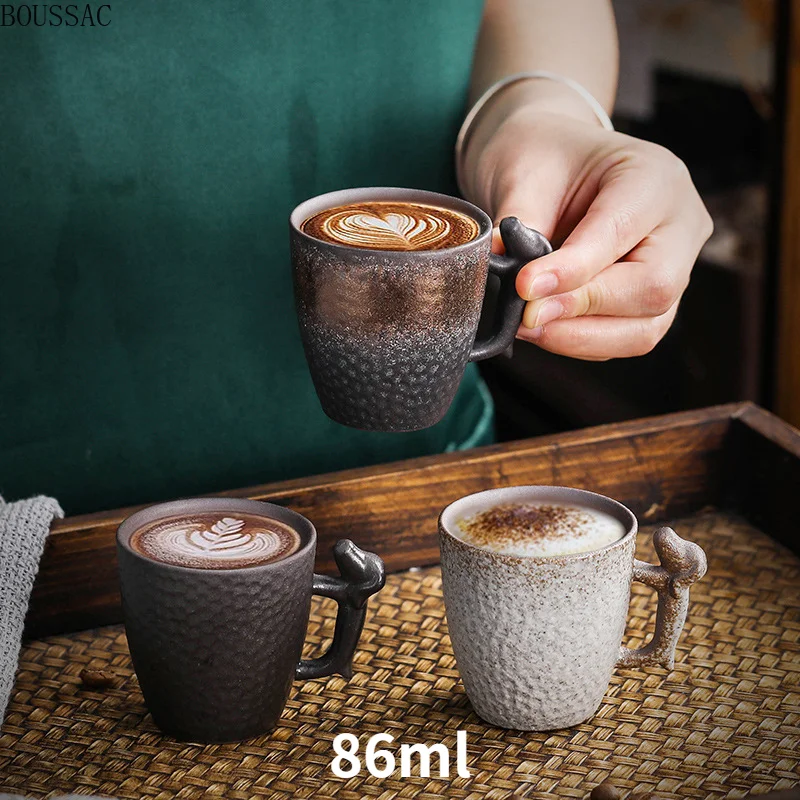 

New product Japanese style stoneware espresso coffee cup master teacup retro tea cup suitable for gifts and family decorations