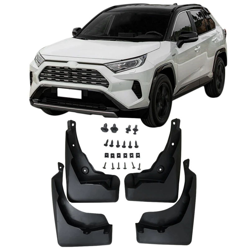 Комплект брызговиков прочные Брызговики для Toyota RAV4 2019 2020|Грязезащита| |