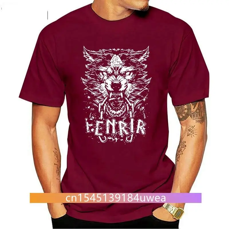 

New Fenrir Wolf Odin Nordic Howl Valhalla Viking T Shirt 100% Cotton Brand 2021 T-shirts