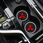 Подставка под стакан для воды с логотипом автомобиля, силиконовый нескользящий коврик, автомобильные аксессуары для интерьера Mitsubishi Asx Lancer Pajero 4 Outlander