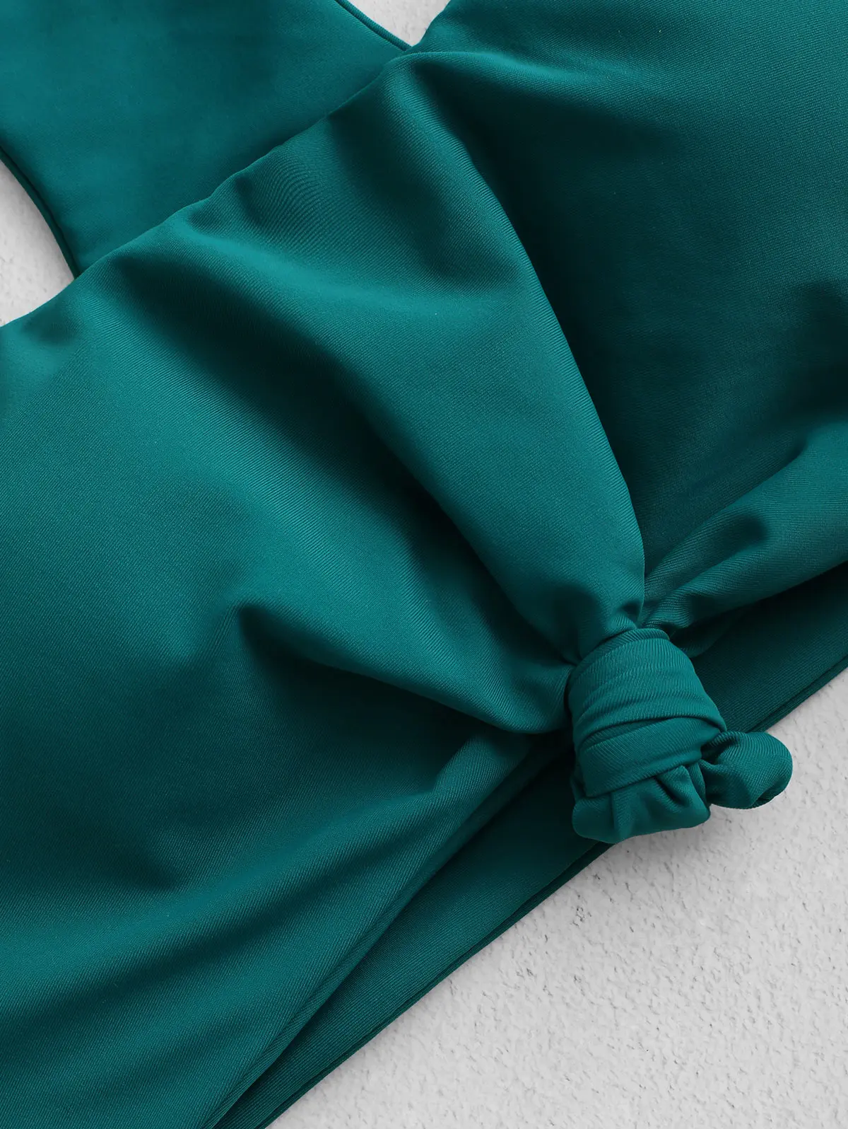 Женский купальник-бикини ZAFUL однотонный топ с глубоким вырезом и съемной