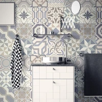 morocco retro tiles wall stickers for bathroom kitchen tile stickers decor adhesive waterproof pvc stair waist line 60x60cm diy