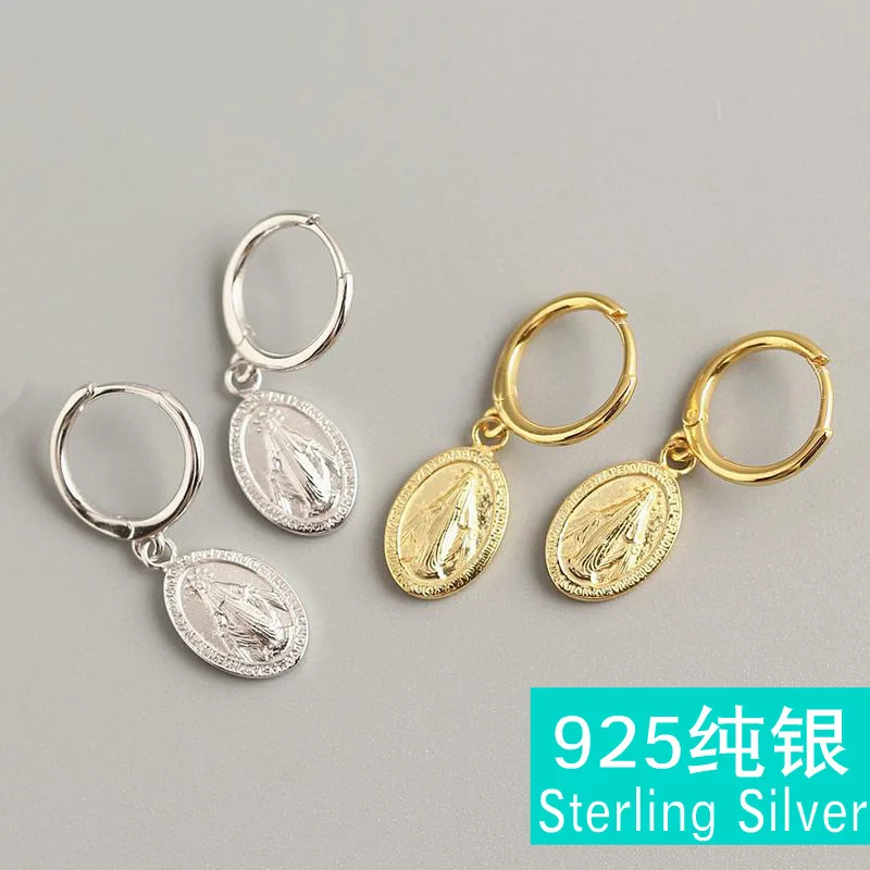 Женские серьги-Клипсы из стерлингового серебра 925 пробы с золотыми шпильками