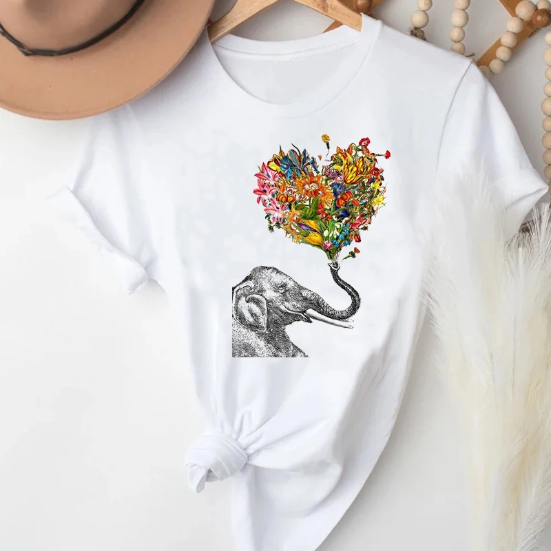 

T-shirts Women Animal Cartoon Love Spring Summer Happy Valentine's Day Clothes Stylish Tshirt Top Lady Print Summer Tee T-Shirt