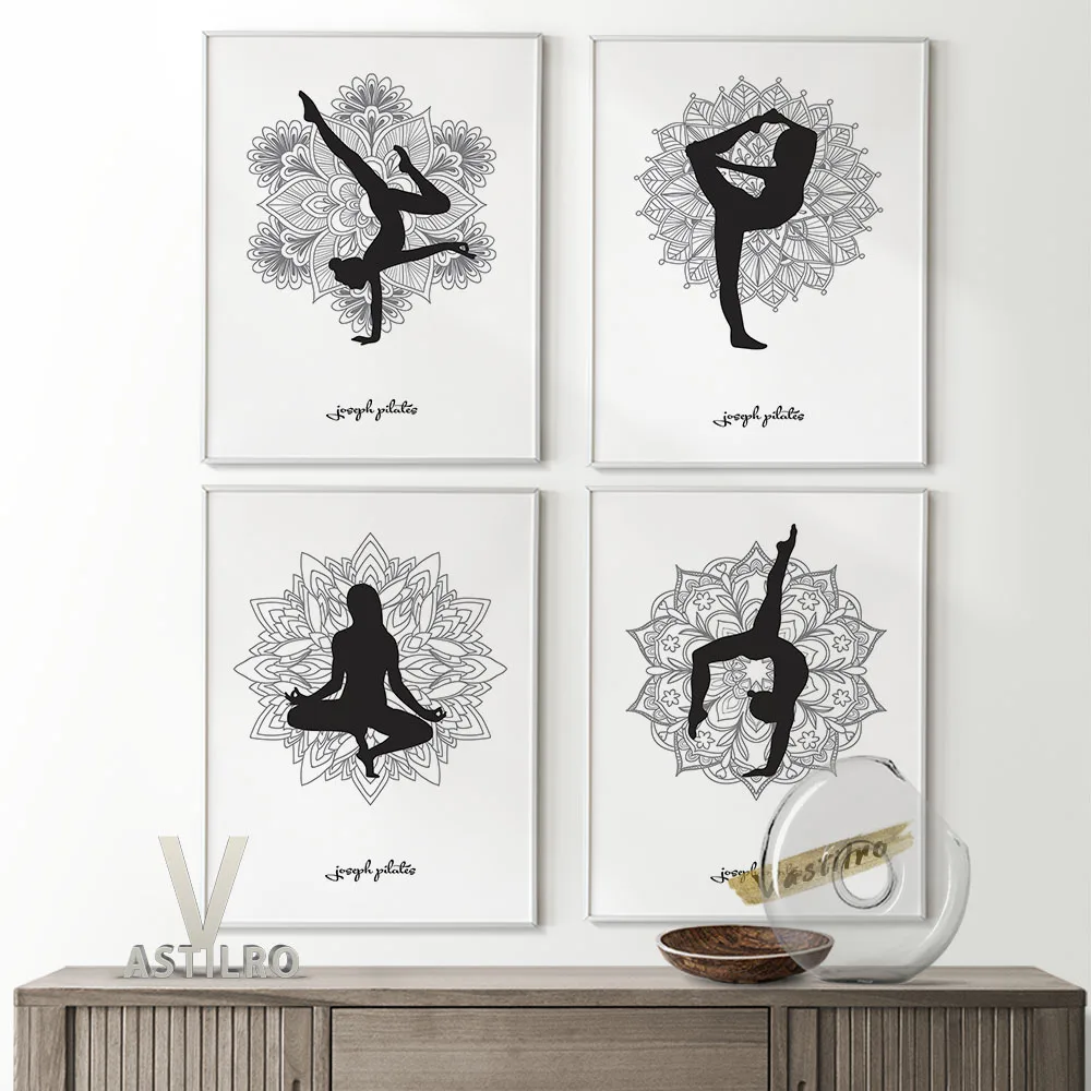 

Hatha Stretch Yoga Poses Poster Meditation Zen Wall Art Canvas Painting Female Motivational Empowerment Fitness Gym Wall Decor