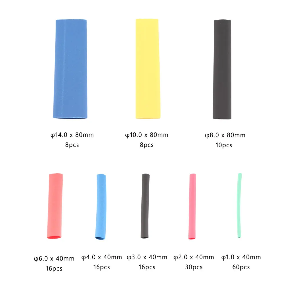 Термоусадочные трубки 164 шт./компл. термоусадочные из полиолефина в ассортименте