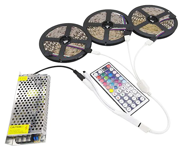 Светодиодный светильник RGB 5050 SMD 2835 гибкая лента fita светодиодный светильник RGB 5 м 10 м 15 М лента диод DC12V 60 светодиодный s 1 м+ управление+ адаптер
