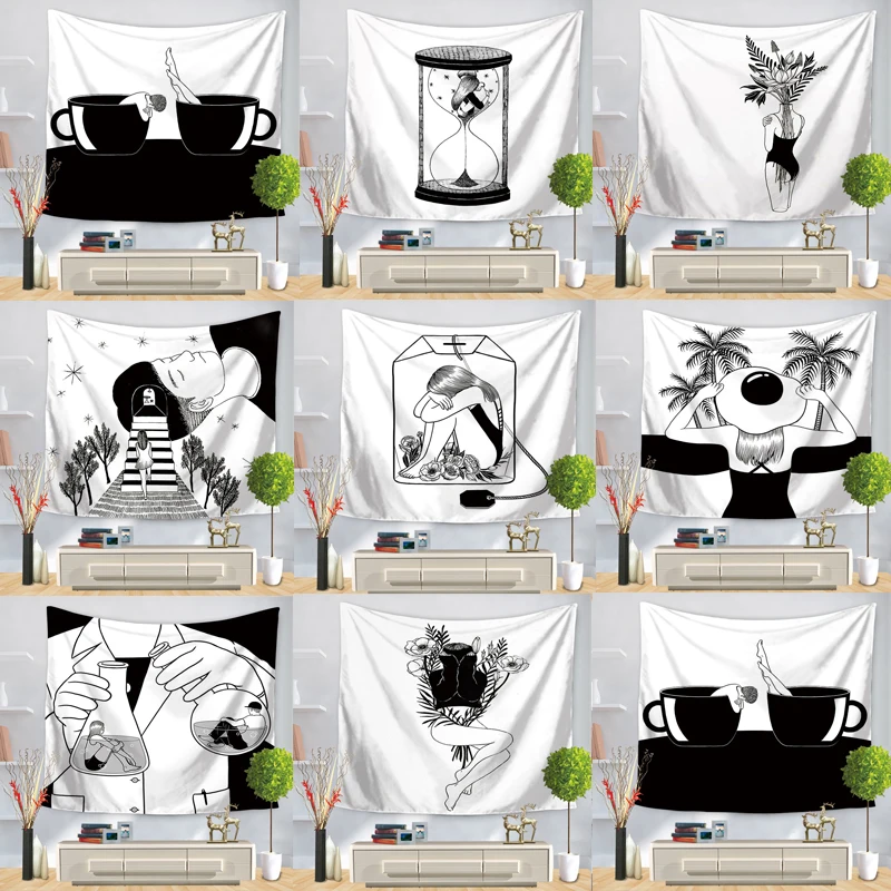 Художественный гобелен креативный прямоугольный из полиэстера для гостиной