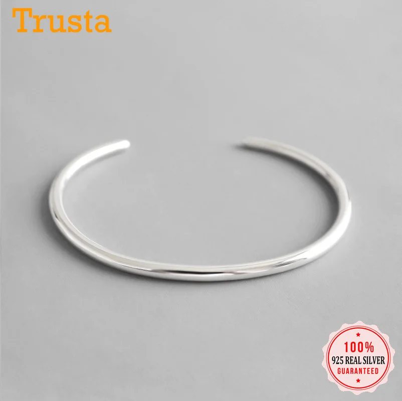 Trustdavis модный минималистичный регулируемый браслет из настоящего серебра 925