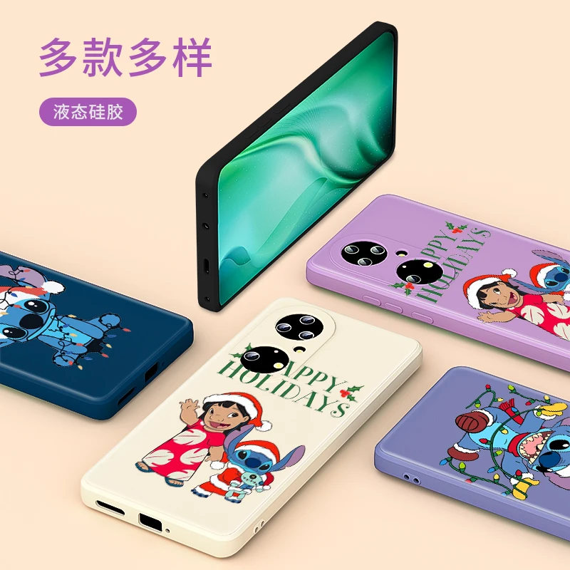 

Stitch Christmas Cute Disney For Huawei P50 P40 P30 P20 5G Lite P Smart Z Pro Plus 2021 2019 Liquid Silicone Soft Phone Case