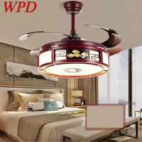 wpd ceiling fan light invisible lamp with remote control modern led for home living room