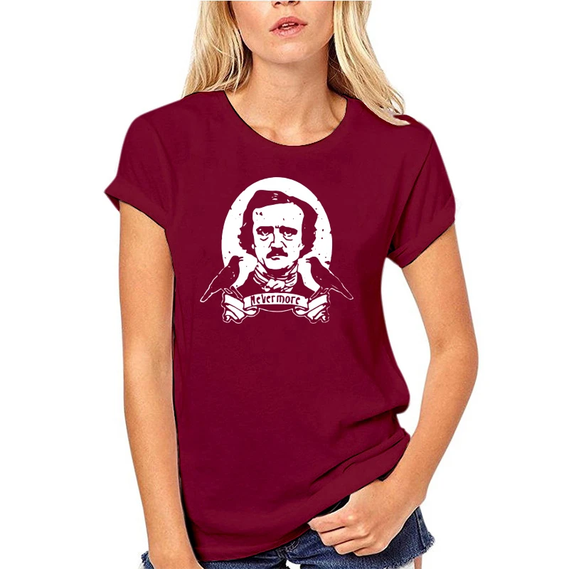 

New Fashion T Shirt Graphic Letter EDGAR ALLAN POE T SHIRT Nevermore Allen Ravens Horror Writer Baltimore T SHIRT T Shirt