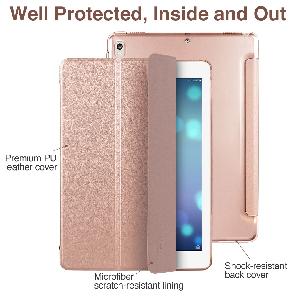 ESR Yippee цветной Чехол для iPad Pro 10," из искусственной кожи прозрачный Ультратонкий чехол-светильник для задней панели
