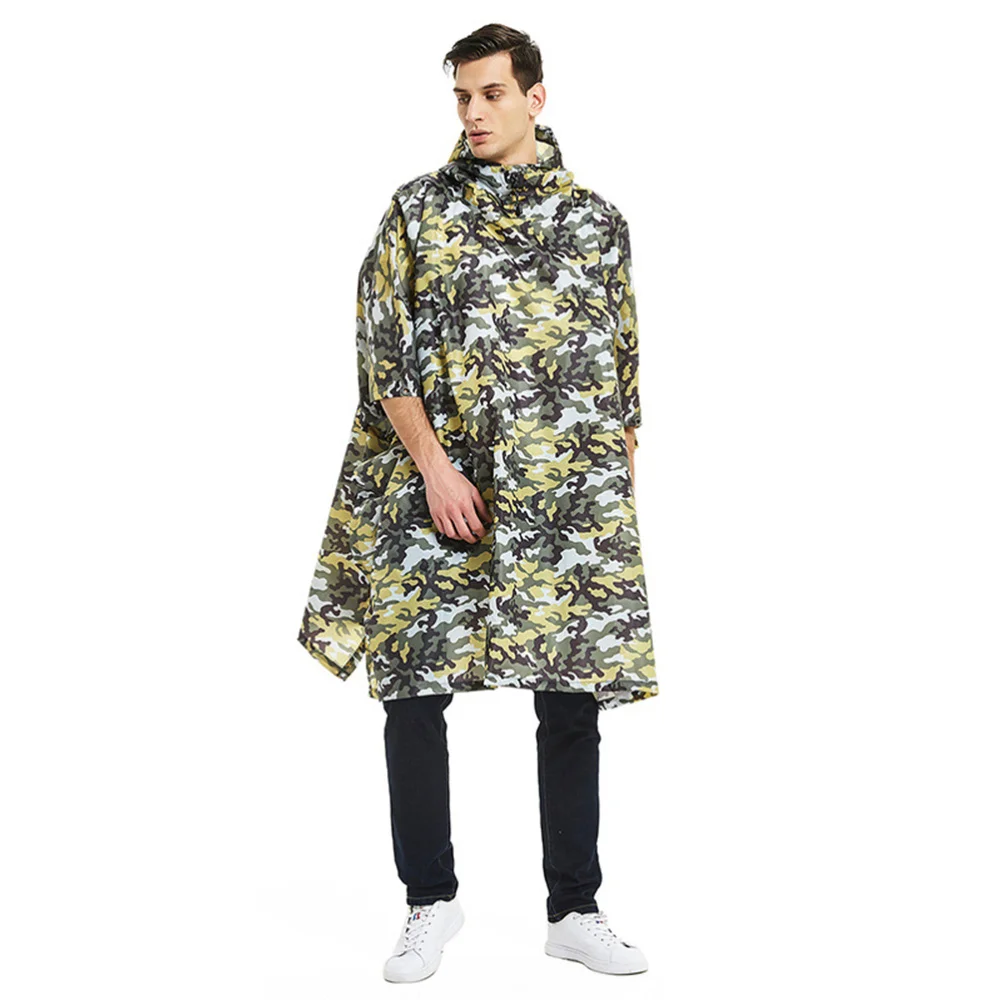 

Multifunctional Raincoat Clothes Adult Poncho Jungle Camouflage Polyester Hiking Mountaineering Raincoat Riding Awning