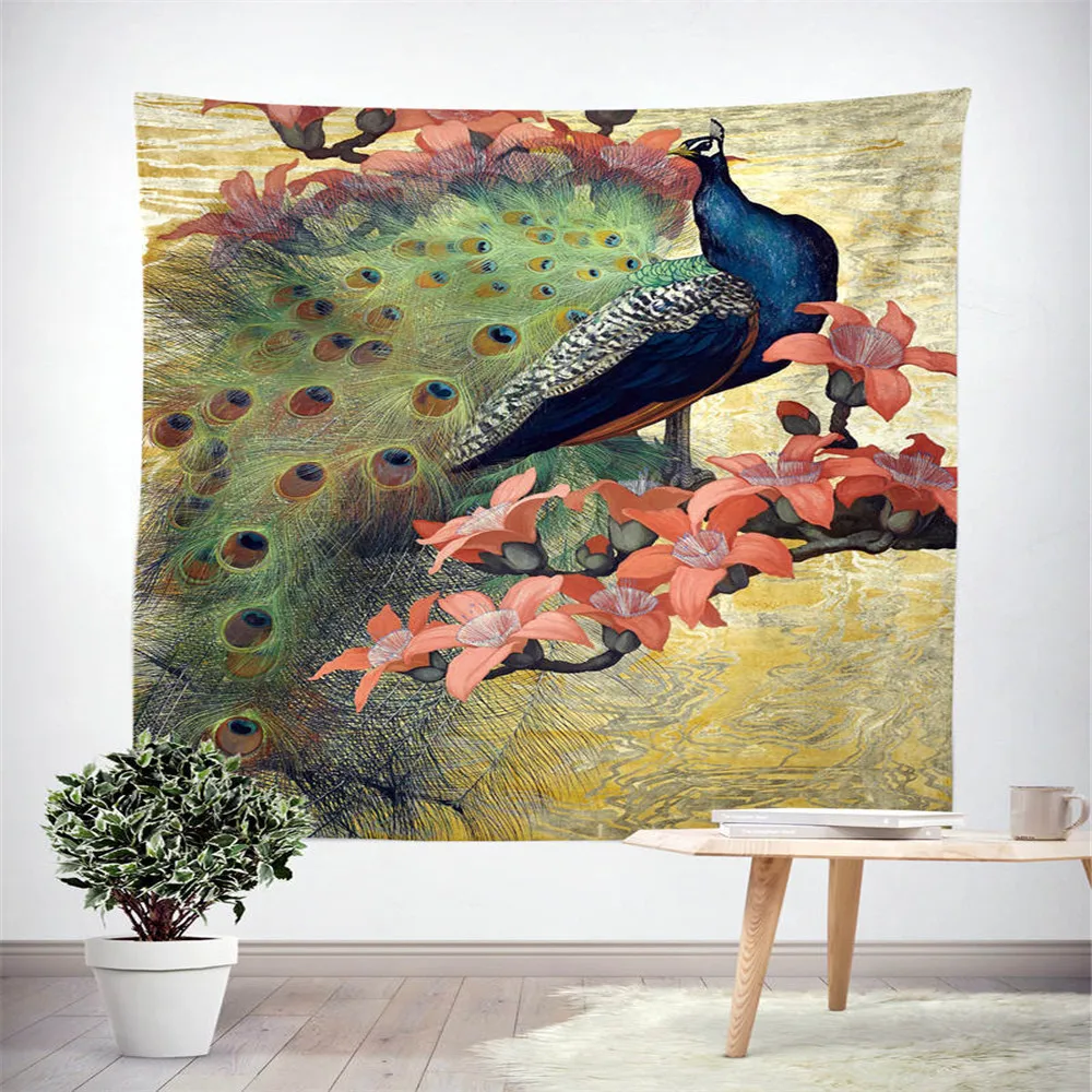 

Bird Wall Hanging Tapestry Swan Wild Duck Scarlet Ibis Design Outdoor Camping Picnic Mat Cottage Home Decor Blanket