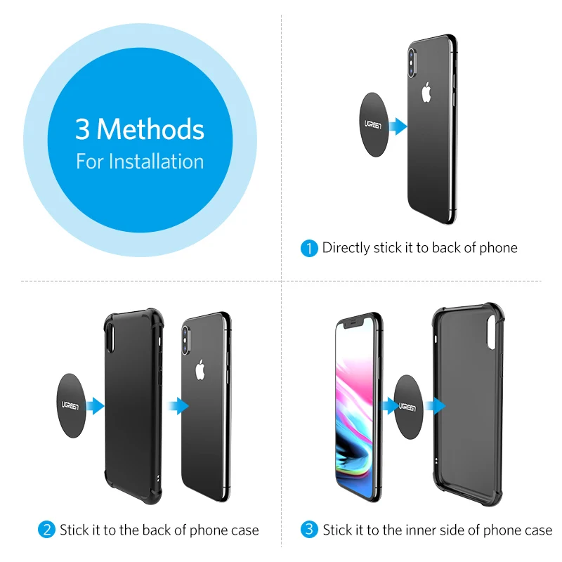 Ugreen Car Phone Holder for Your Mobile Phone Stand In Car Metal Plate Disk For Magnetic Stand CellPhone Car Accessories