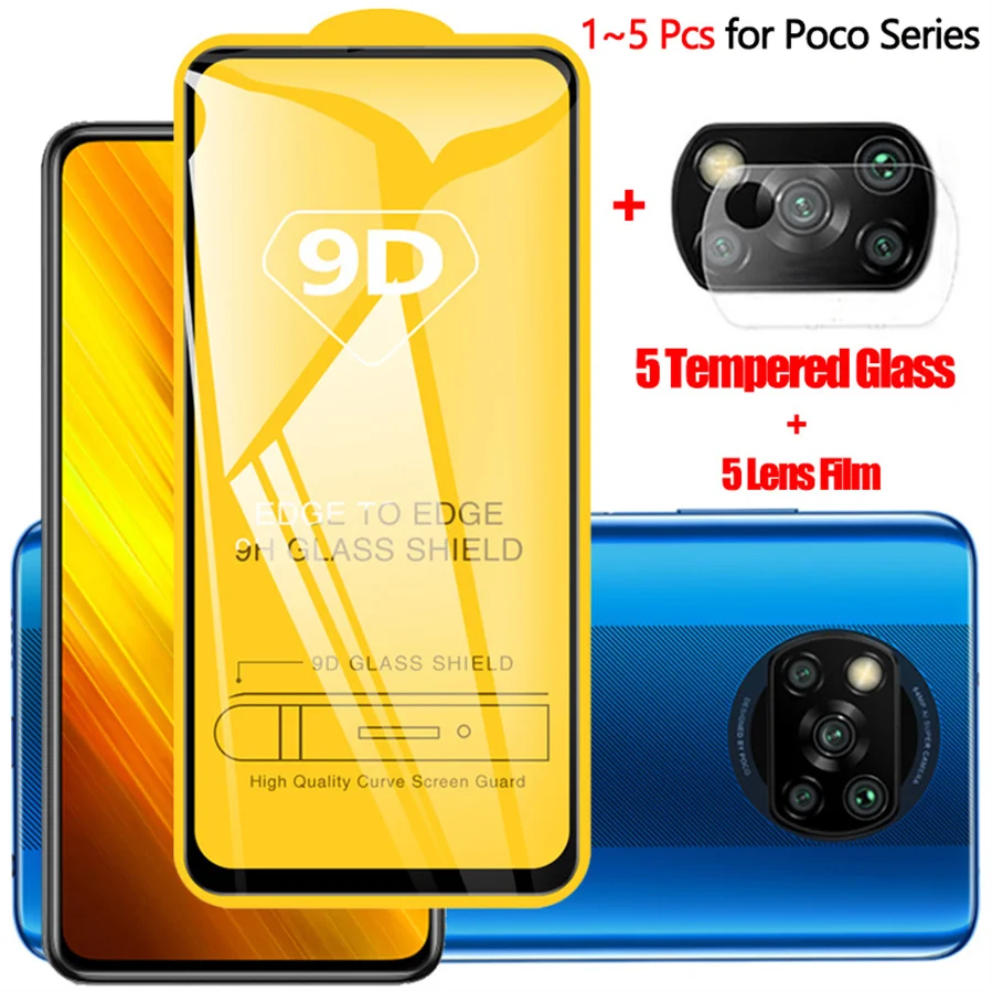 

1~5 pcs, glass for poco x3 nfc tempered glass protector poco x 3 pro screen protection pocophone f2 pro xiaomi poco f3 x3 glass
