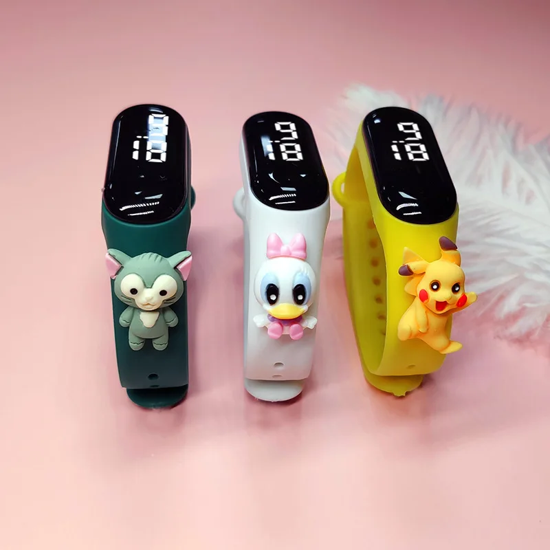 Часы Детские Водонепроницаемые с силиконовым ремешком милые Мультяшные