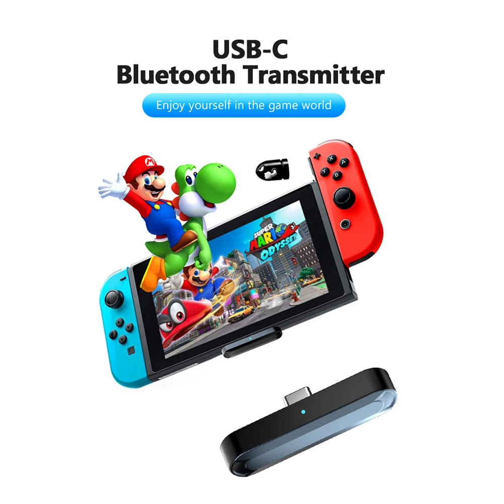 USB C Bluetooth 5.0 Audio Transmitter A2DP SBC Low Latency Dongle For Nintendo Switch PS4 TV PC Type Wireless Adapter |