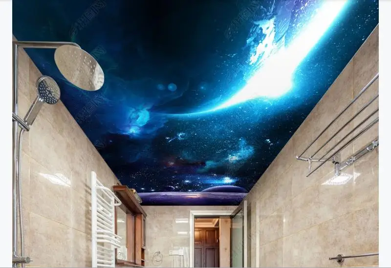 Креативные 3D обои потолочные для комнаты космическое звездное небо настенные