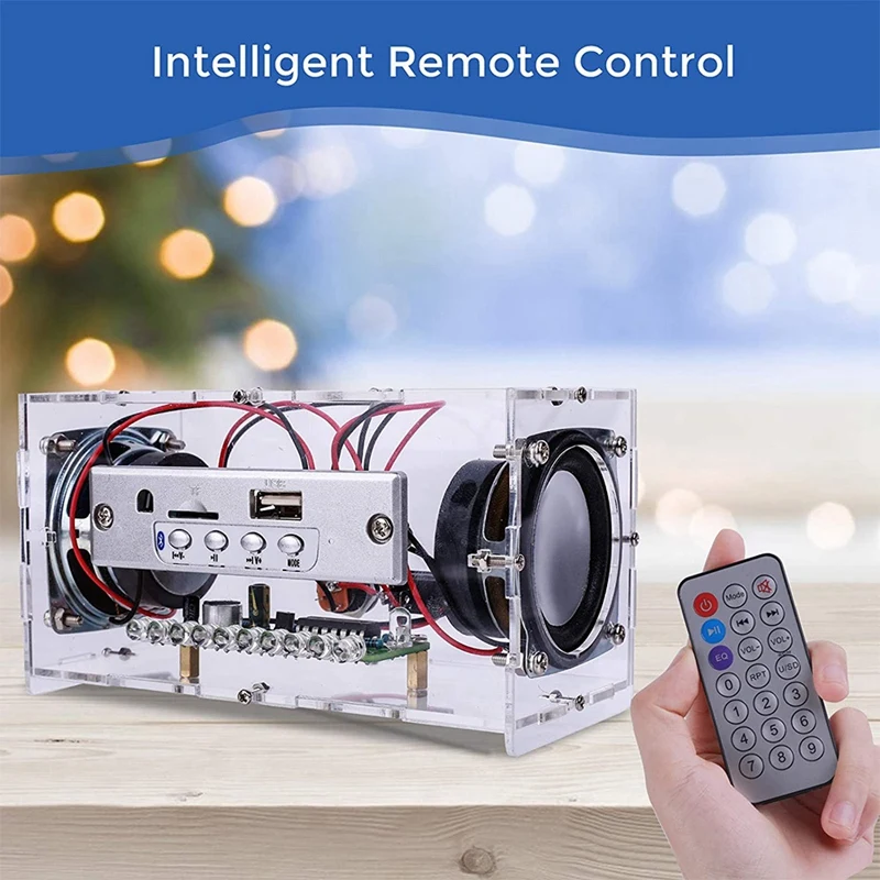 

Bluetooth Speaker DIY Kit with LED Flashing Light Soldering Project USB Mini Home Stereo Sound Amplifier DIY Kits