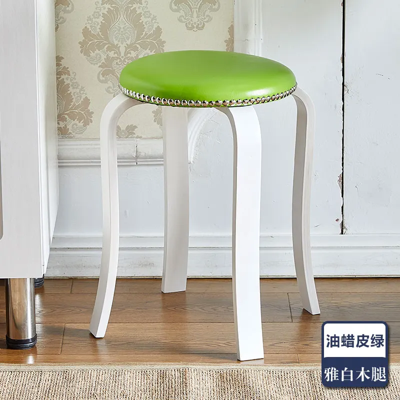 

American wrought iron stool home simple fashion bench Makeup stool thick adult round stool dining meal