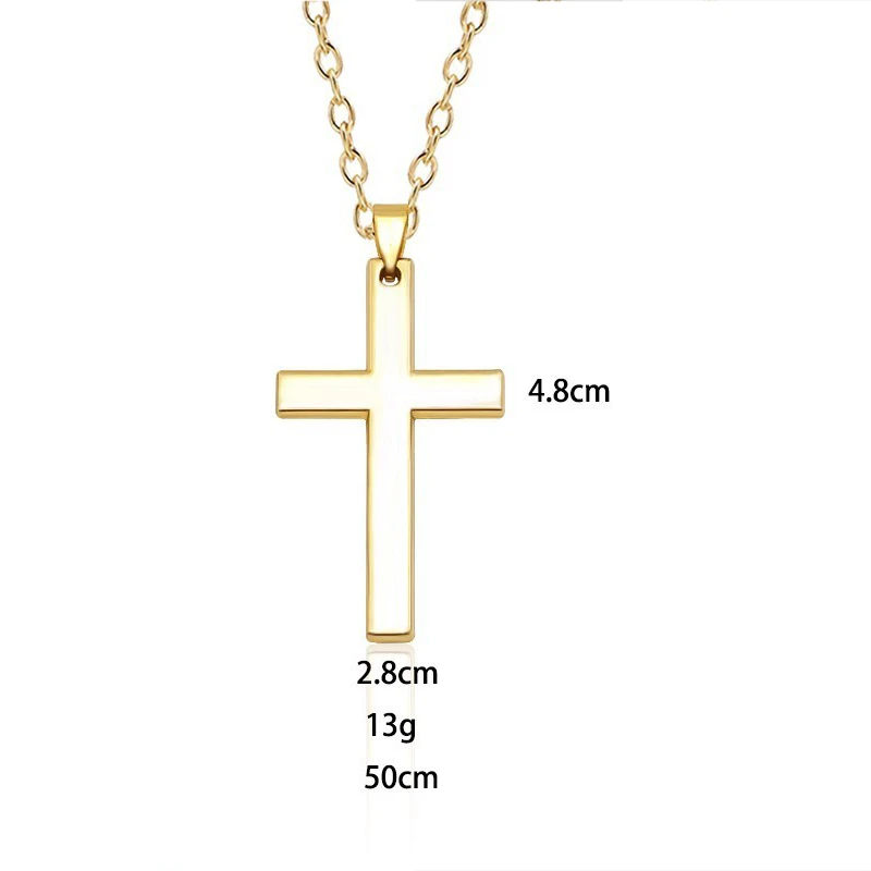 

Fashion Jesus Cross Pendant Titanium Steel Necklace Christian Men and Women Cross Men's Necklace Jewelry Gift
