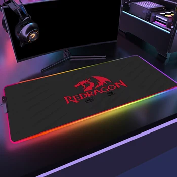 Anime Red Dragon RGB Gaming Mouse Pad Large Redragon LED Lighting Mousepad Computer Desk Carpet Anti-Slip Keyboard Desk mats