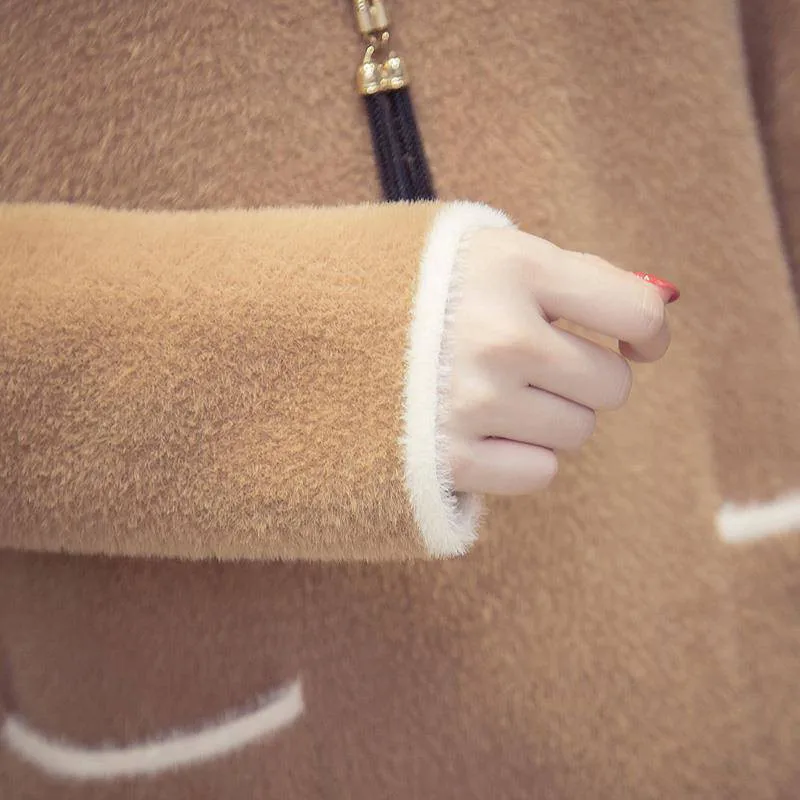 Женский вязаный пуловер свитер платье новая мода имитация воды бархатное