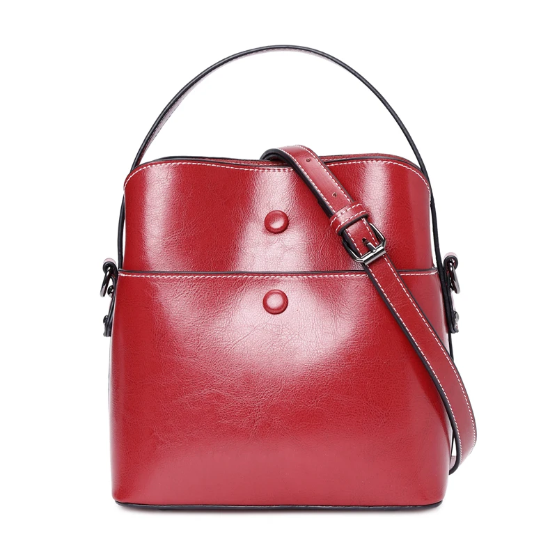 

2021 Black European-American Leather Shell Cross Body Bag Multifunctional Large Capacity Oil Wax Cowhide Luxury Elegant Hand Bag