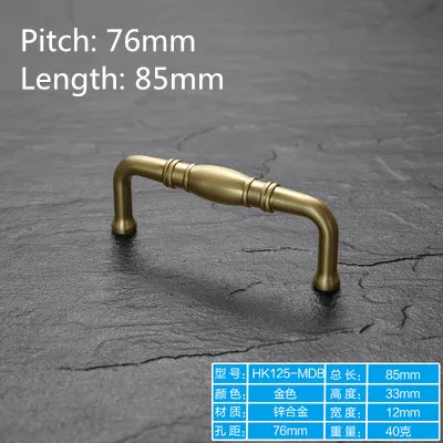 HK125-76mm MAXMIX 76 мм 96 мм 128 мм высококлассные золотые твердые ручки шкафа Ящики Мебель Шкаф золотые ручки - Цвет: HK125-76mm