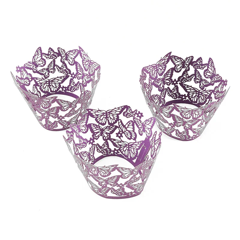 50 шт. в партии муха бабочка кекс торт оберточная бумага кружевная лазерная резка