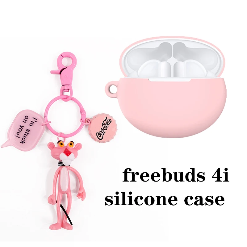 

For Huawei Freebuds 4i Case Cute Cartoon Funny Keychain Silicone Non-slip Earphone Cover Protection Case