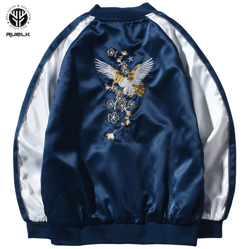 Новая Осенняя повседневная куртка RUELK мужская с вышивкой и воротником-стойкой в
