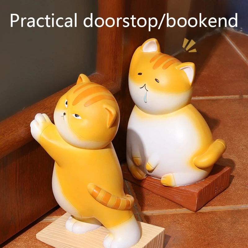 

Cartoon Cute Cat Door Stopper Safety Door Stop Wedge Bookend Door Catcher Block for Home Office Decorations