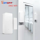 Интеллектуальный выключатель света SONOFF DW2 дверных и оконных Сенсор Wi-Fi Беспроводной eWeLink приложение Дистанционное Обнаружение дверь открытойзакрытый умная домашняя охранная сигнализация детектор