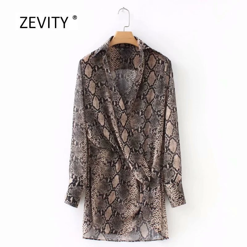 Женская винтажная плиссированная Деловая блузка с длинным рукавом и принтом