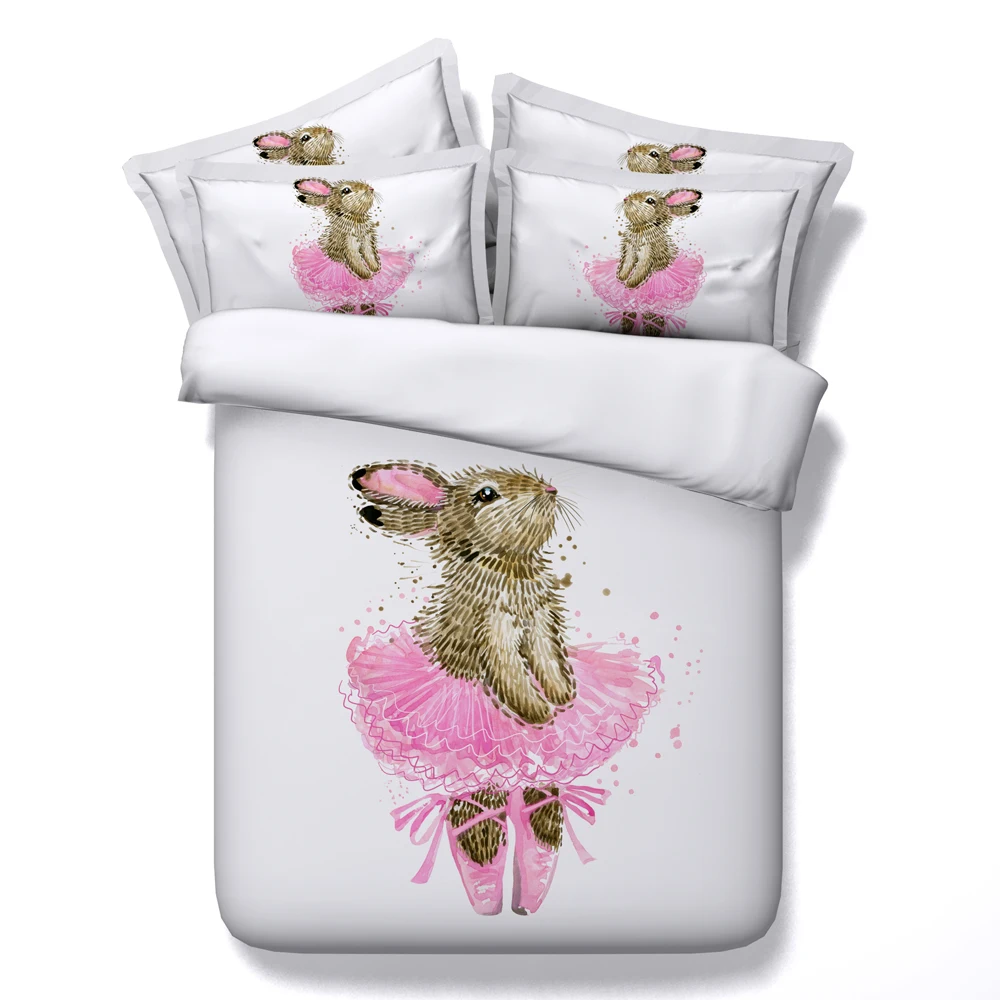 Детский комплект постельного белья с 3d рисунком кролика пододеяльник постельное