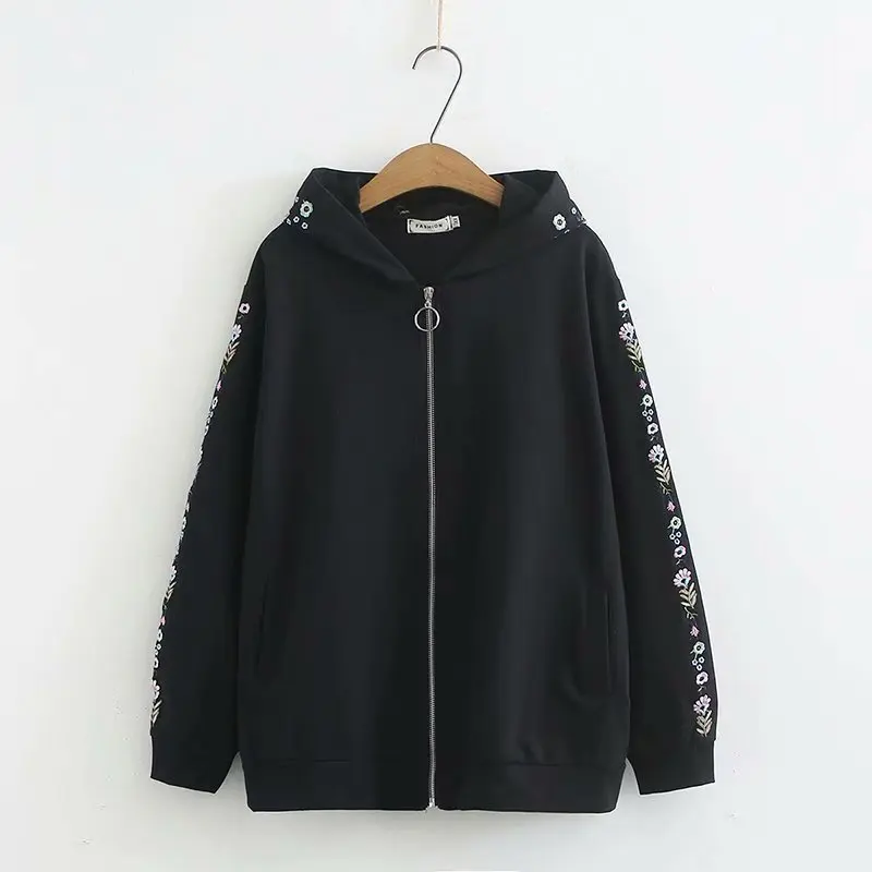 Повседневные толстовки размера плюс осень 2019 женские модные свободные с