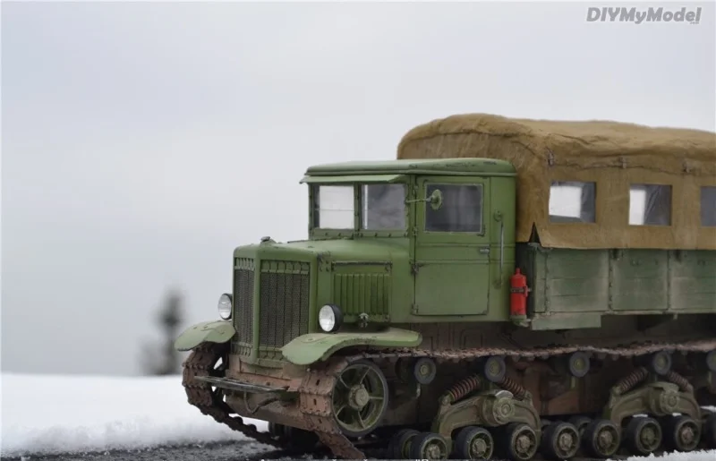 DIYMyModeI-tractor de artiller&iacute;a pesada voroshlov, juego de maqueta de papel artesanal, rompecabezas de juguete hechos a mano, regalo, utillaje de pel&iacute;cula-1