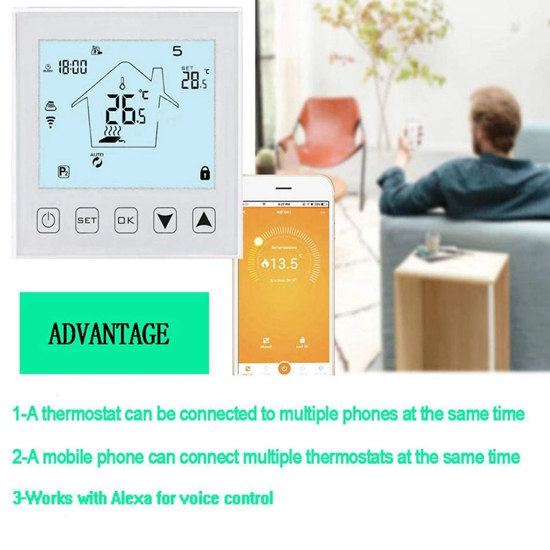 Wifi беспроводной термостат для охлаждения/вентилятора/электрического