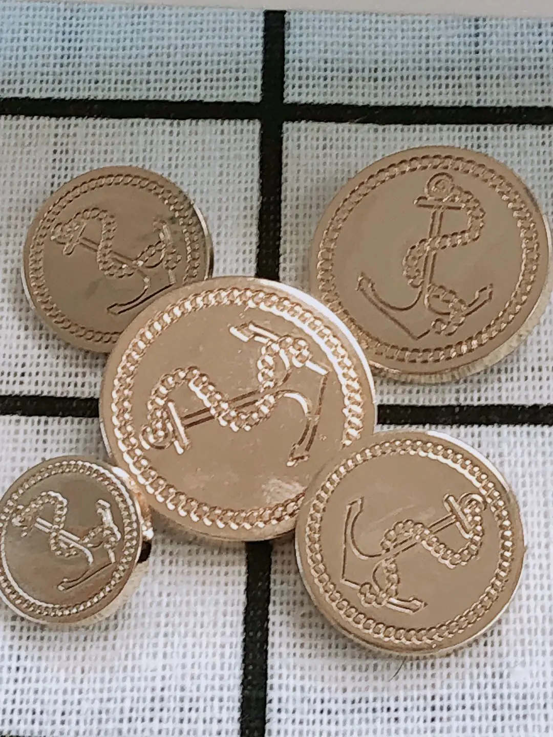 Металлические золотые пуговицы в стиле ретро для одежды фирменные с якорем