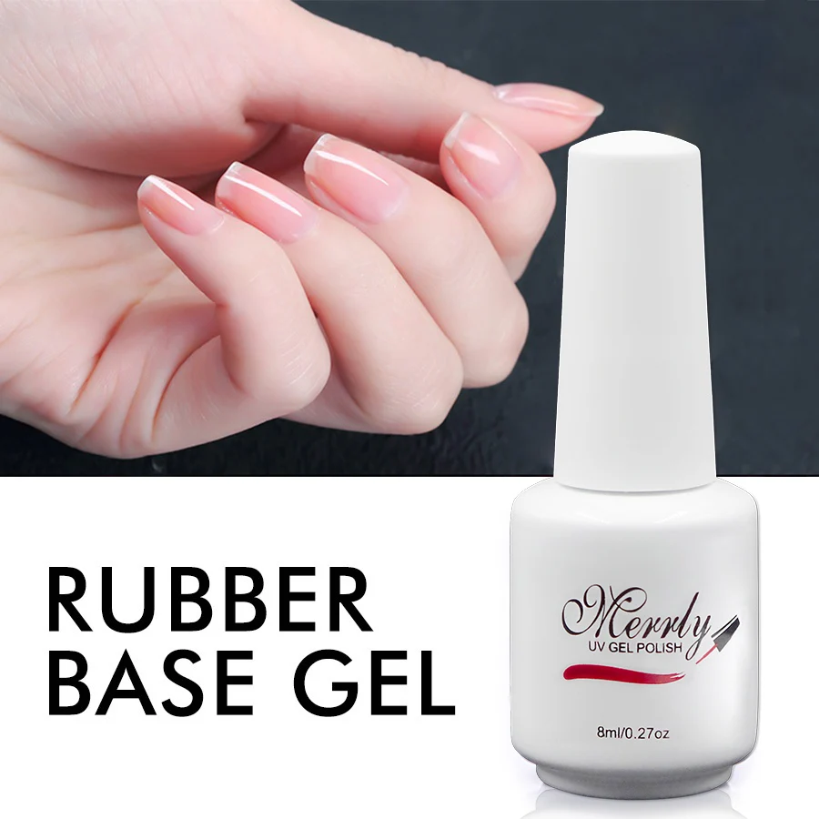 Профессиональная резиновая основа для гель лака 8 мл бренд Merrly толстая