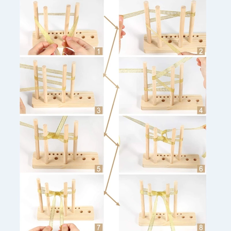 

Bow Maker for Ribbon ,5-in-1 Multipurpose Rectangle Wooden Bow Making Tool for Ribbon Crafts DIY Decoration for Christmas ,Valen