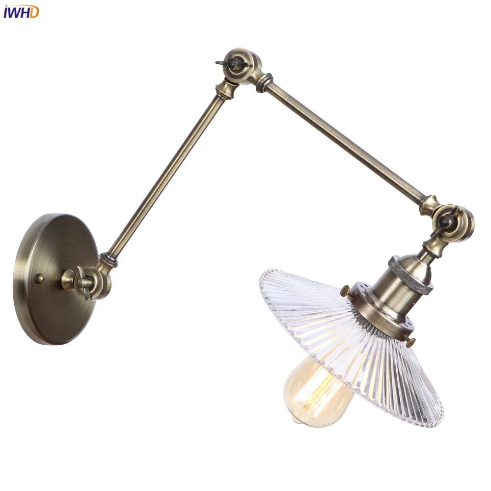 IWHD промышленный Декор длинный настенный светильник s для дома зеркало кафе