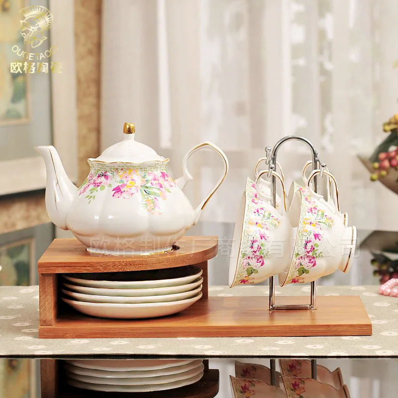 

European ceramic coffee pot coffee cup with cup and dish set ceramic tea set