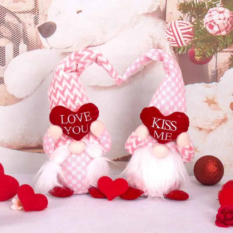 

Valentine's Day Gift Love Faceless Dwarf Rudolph Doll Window Display Wedding Couple Dating Dwarf Happy Valentine Party Decor
